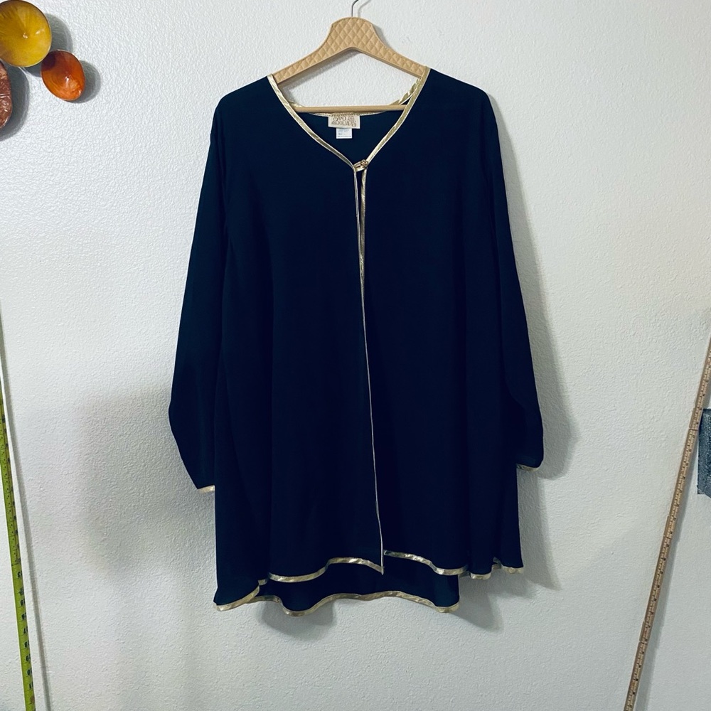 Elegant Black and Gold Women's Blazer Made in USA